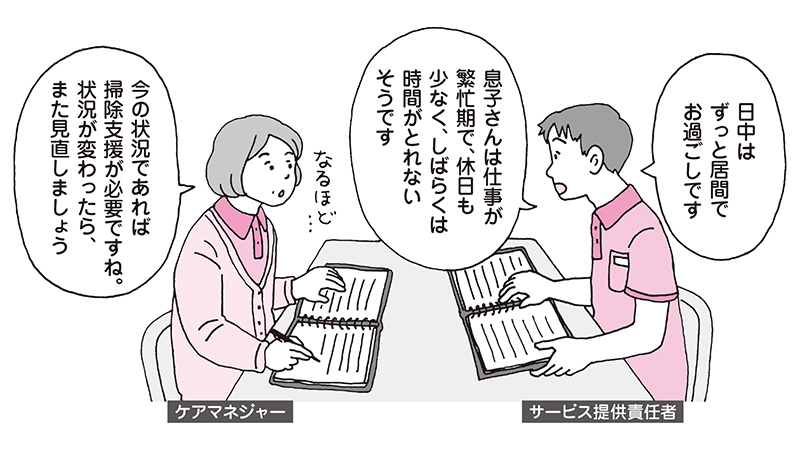 【事例】息子さん同居中の利用者の居間の掃除支援