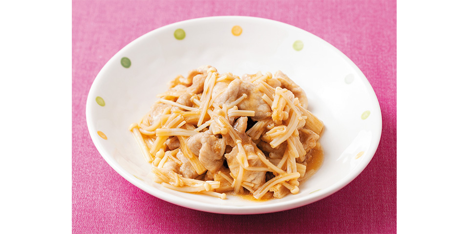 【時短レシピ】豚肉とえのきのしょうが煮